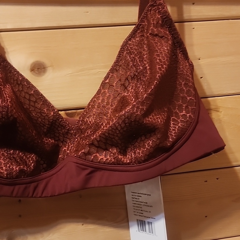 Knix Gossamer Lace Bra Size Medium NEW  Dark Cherry - Picture 3 of 6